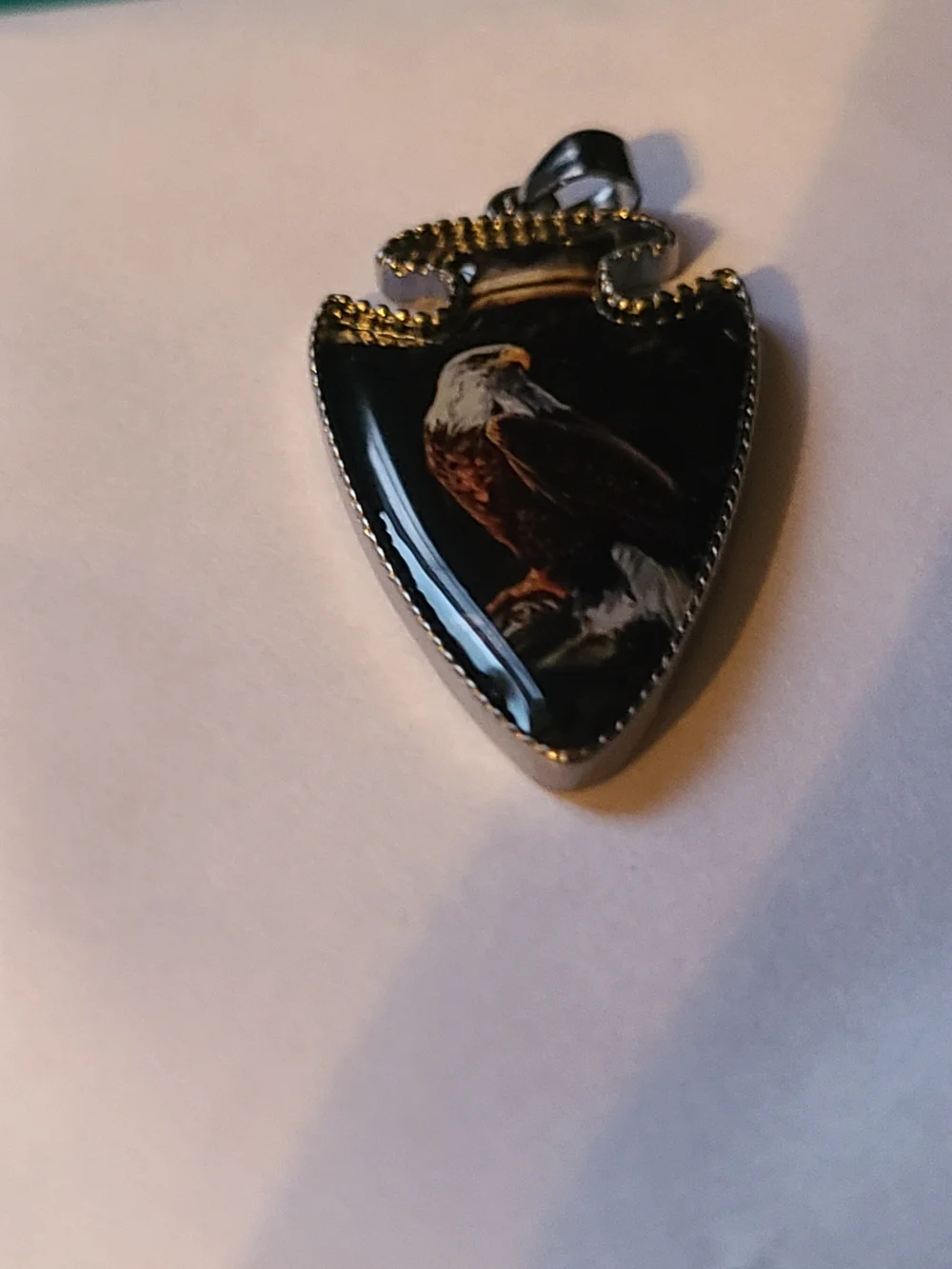 Eagle Pendant Necklace in Black and Brown